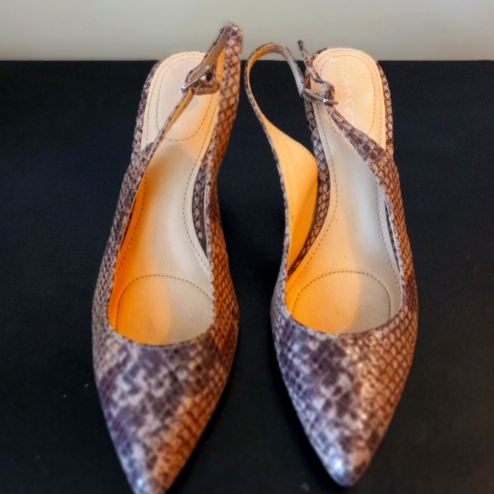 Calvin Klein Snakeskin Slingback Shoe Size 6